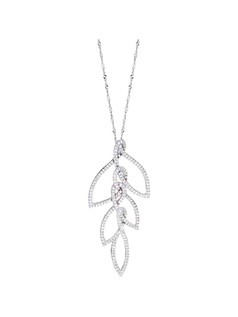 MORELLATO Italy Silver Leaf Pendant Necklace